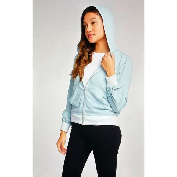 Chaser Coastal Cloth Zip Up Hoodie Jacket - Vintage Blue - size S - Picture 13 of 14